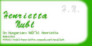 henrietta nubl business card